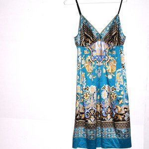 Beige By ECI Spaghetti Straps Multi-Color Floral Mini Dress Size 4